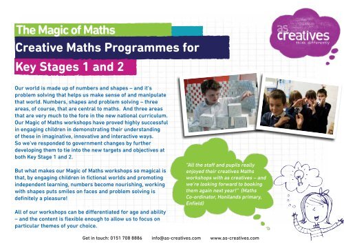 Creative Module In Math The Magic of Maths Creative Maths Programmes for ... - As Creatives