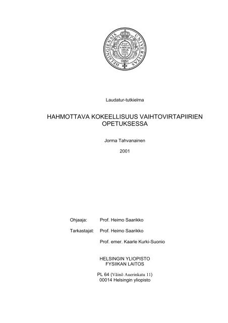 tutkielma.pdf, 350 kB - Helsinki.fi