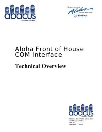 Aloha Front of House COM Interface Technical Overview - Abacus ...