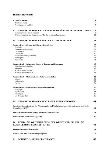 IV. Fort- und Weiterbildung der wissenschaftlich und künst