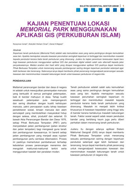 Buletin Geospatial Sektor Awam - Bil 1/2008 - Malaysia Geoportal