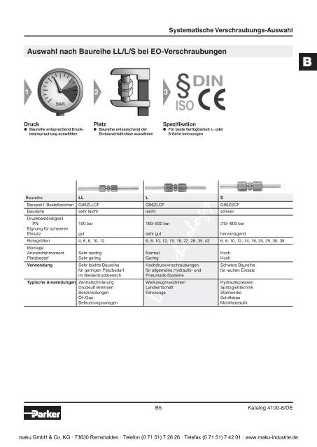 73-4100-8-DE Systematische Verschraubungsauswahl - Parker