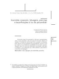 tatuagens, piercings e escarificações à luz da psicanálise - SciELO