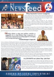 BLE NewsFeed, Vol. 1 No. 1, September 2012 - Bureau of Local ...