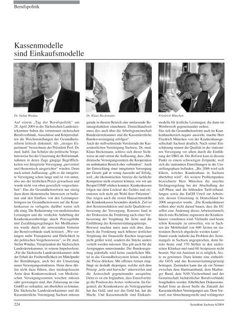 Ärzteblatt Sachsen 06/2004 - Sächsische Landesärztekammer