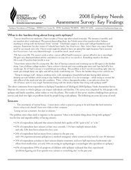 2008 Epilepsy Needs Assessment Survey: Key Findings