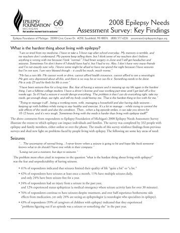 2008 Epilepsy Needs Assessment Survey: Key Findings