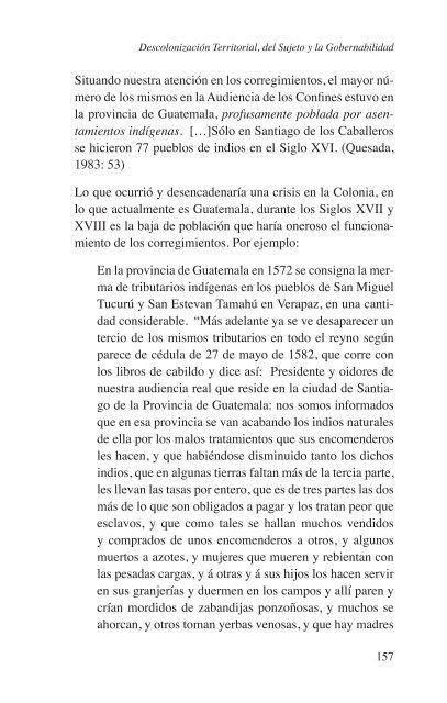 Descolonización Territorial, del Sujeto y la Gobernabilidad