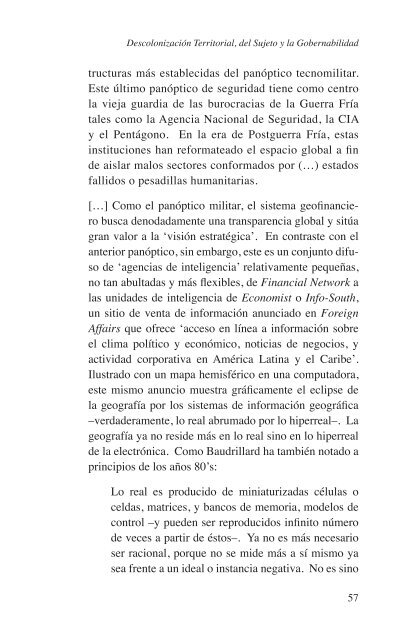 Descolonización Territorial, del Sujeto y la Gobernabilidad