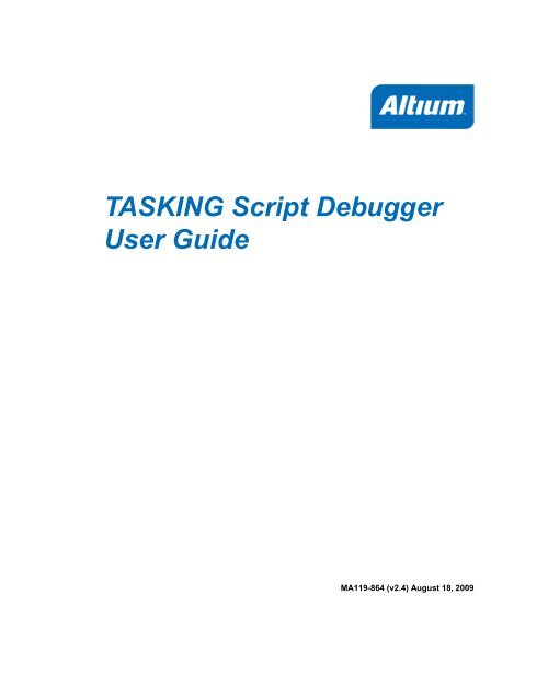 TASKING Script Debugger User Guide