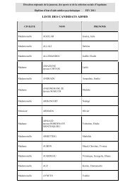 Liste des admis DEAMP fÃ©vrier 2011 - drjscs