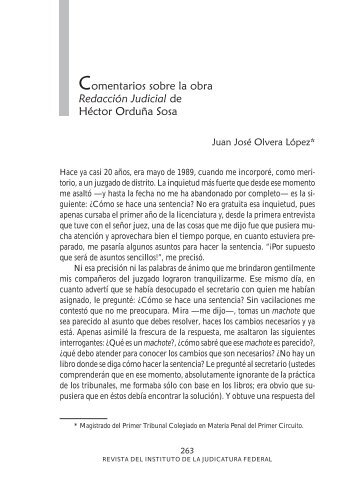 Comentarios sobre la obra Redacción Judicial de Héctor Orduña Sosa