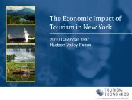 The Economic Impact of Tourism in New York -- Hudson Valley