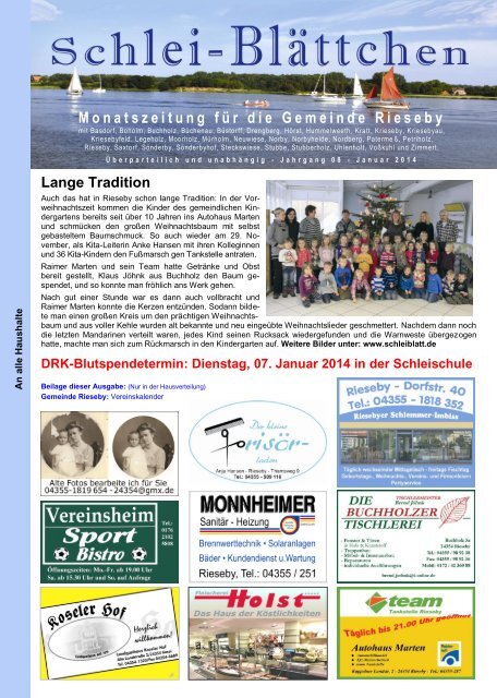 Januar-Ausgabe des Schlei-Blättchen - Freiwillige Feuerwehr Rieseby