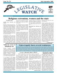 Legislative Watch Issue No. 29 (Jul-Sep 2009) - Aurat Foundation