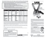 slug mold instructions - Lee Precision,Inc.