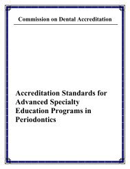 ADA Accreditation Standards - American Academy of Periodontology