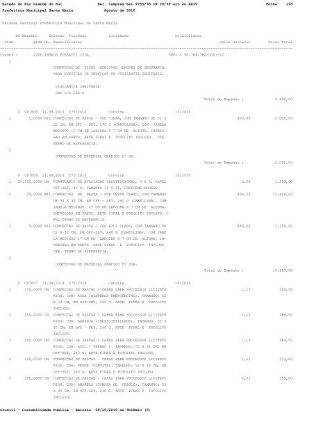 Estado do Rio Grande do Sul Rel. Compras-Lei 9755/98 IN 28/99 ...