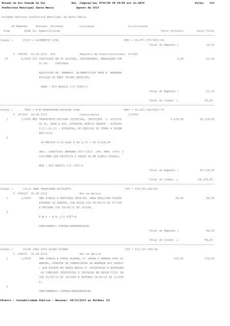 Estado do Rio Grande do Sul Rel. Compras-Lei 9755/98 IN 28/99 ...