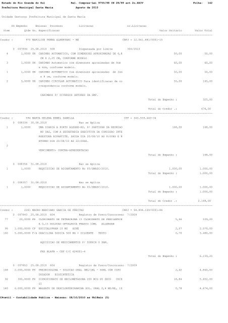 Estado do Rio Grande do Sul Rel. Compras-Lei 9755/98 IN 28/99 ...