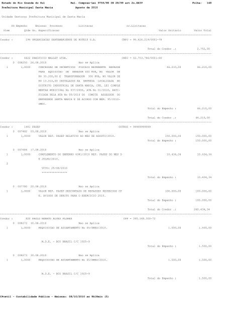 Estado do Rio Grande do Sul Rel. Compras-Lei 9755/98 IN 28/99 ...