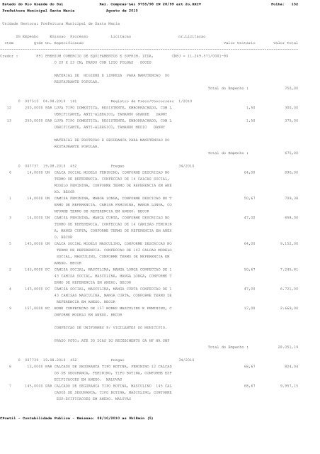 Estado do Rio Grande do Sul Rel. Compras-Lei 9755/98 IN 28/99 ...