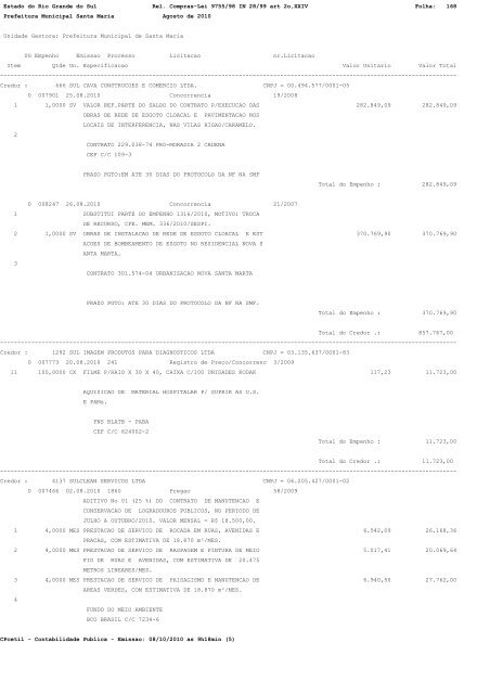 Estado do Rio Grande do Sul Rel. Compras-Lei 9755/98 IN 28/99 ...