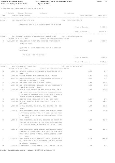 Estado do Rio Grande do Sul Rel. Compras-Lei 9755/98 IN 28/99 ...