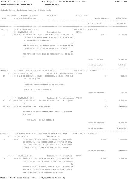 Estado do Rio Grande do Sul Rel. Compras-Lei 9755/98 IN 28/99 ...