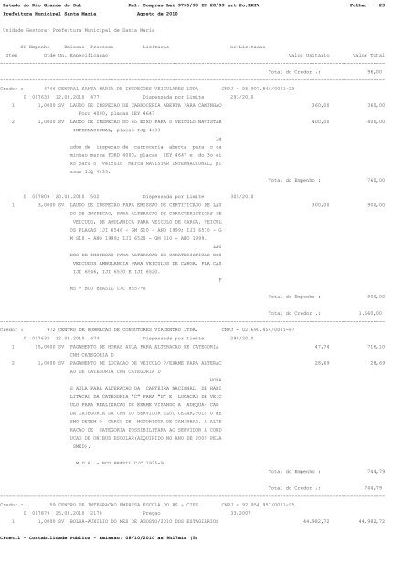 Estado do Rio Grande do Sul Rel. Compras-Lei 9755/98 IN 28/99 ...