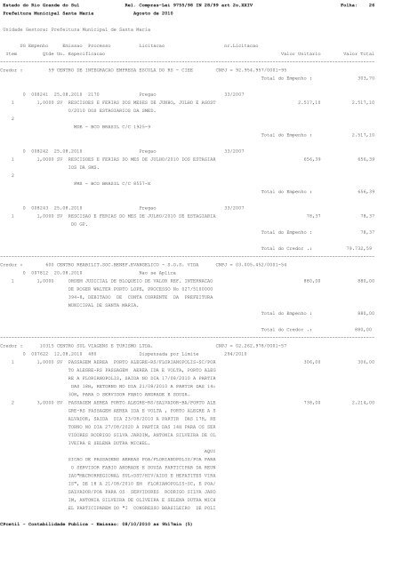 Estado do Rio Grande do Sul Rel. Compras-Lei 9755/98 IN 28/99 ...