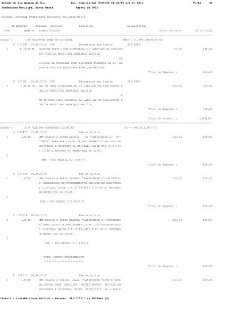 Estado do Rio Grande do Sul Rel. Compras-Lei 9755/98 IN 28/99 ...