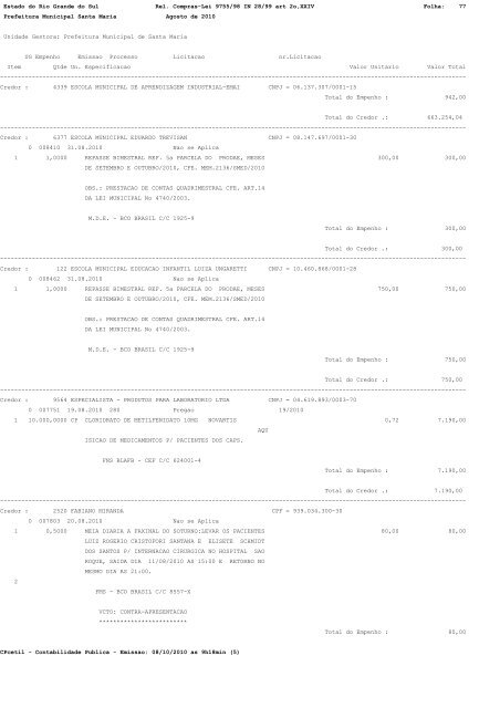 Estado do Rio Grande do Sul Rel. Compras-Lei 9755/98 IN 28/99 ...