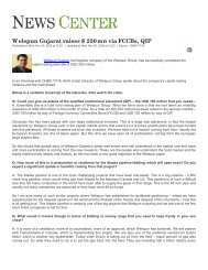 Welspun Gujarat raises $ 250mn via FCCBs, QIP - News Center - 25 ...