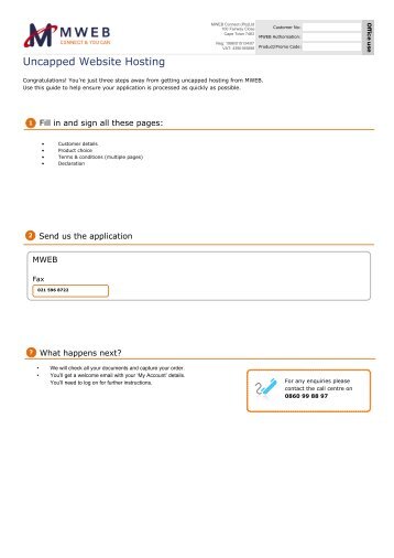 MWEB Uncapped Hosting Application Form