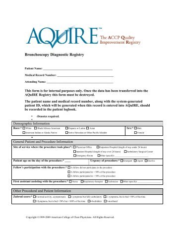 Download Diagnostic Bronchoscopy Data Collection Form