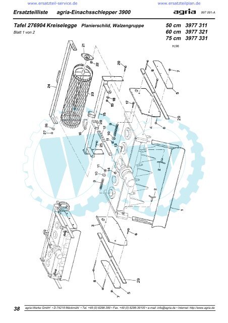 Ersatzteilliste agria ÃƒÂ¢ -Einachsschlepper 3900 - WÃƒÂ¶lfnitzer ...