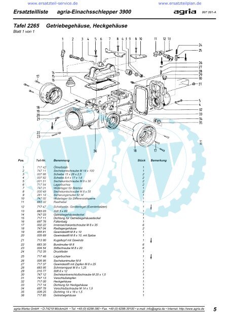 Ersatzteilliste agria ÃƒÂ¢ -Einachsschlepper 3900 - WÃƒÂ¶lfnitzer ...