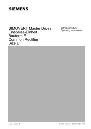 SIMOVERT Master Drives Einspeise-Einheit Bauform E Common ...