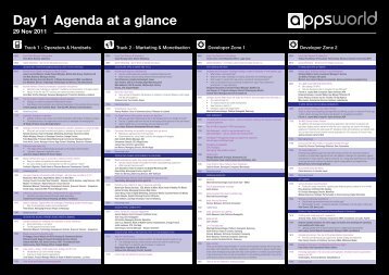 Agenda at a glance - Apps World