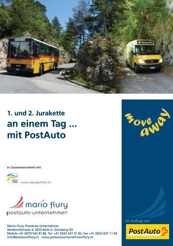 BroschÃ¼re 1. und 2. Jurakette mit PostAuto - Postauto Flury