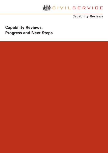 Capability Reviews: Progress and Next Steps - The Civil Service