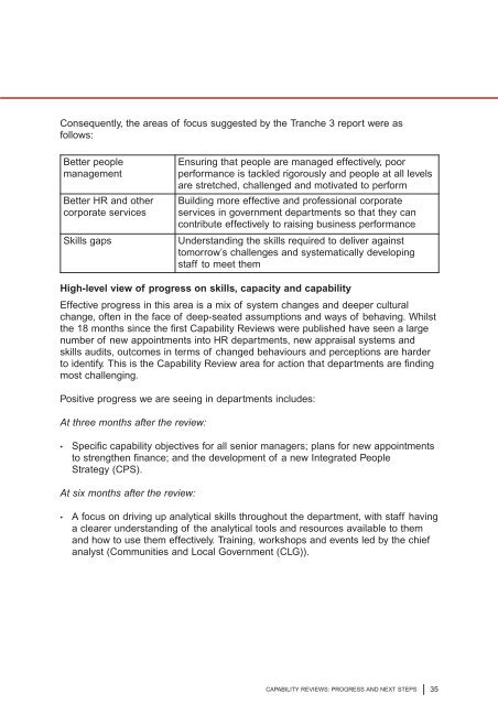 Capability Reviews: Progress and Next Steps - The Civil Service