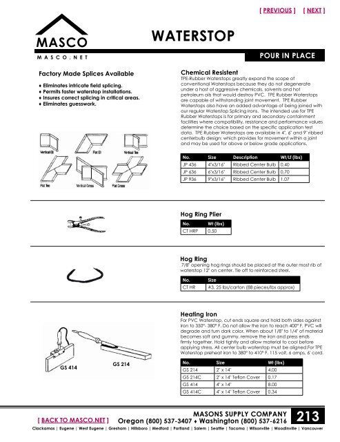 ANCHOR BOLTS - masco.net