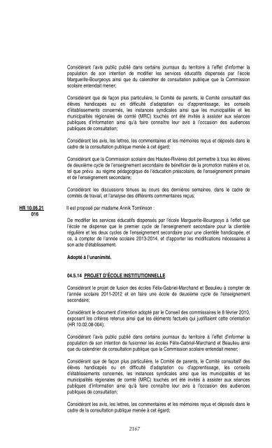 21 juin 2010 - Commission scolaire des Hautes-RiviÃ¨res