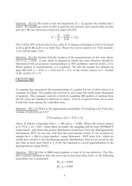 Solutions for 02402 exam 15. December 20111