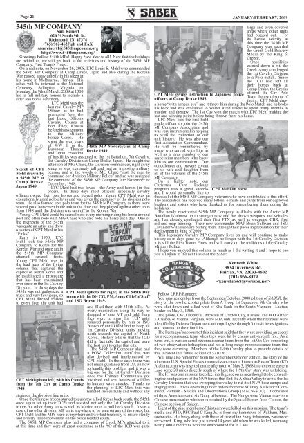 Jan Feb '09 Saber.indd - First Cavalry Division Association