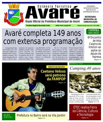 AvarÃ© completa 149 anos com extensa programaÃ§Ã£o - CÃ¢mara ...