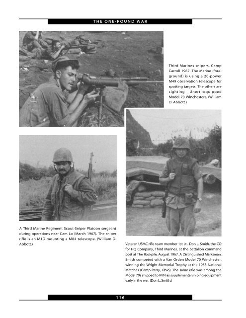 The One-Round War: USMC Scout-Snipers in Vietnam - Paladin Press