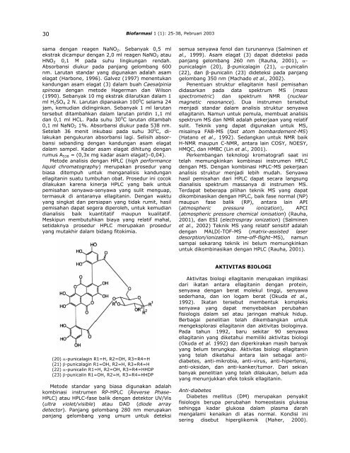 REVIEW: Ellagitanin; Biosintesis, Isolasi, dan Aktivitas Biologi